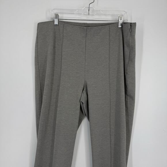 Chicos 3 The Lindy Side Zip Pants size XL Gray Seamed Stretch Knit 31" Inseam - Picture 3 of 9